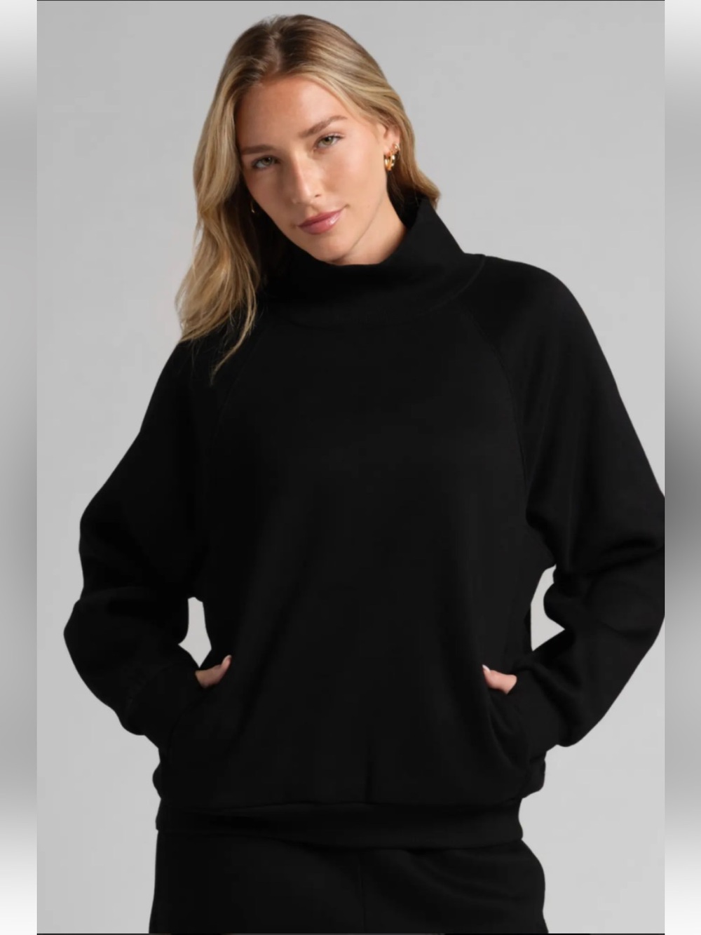 Comfrt | Basic Mock Neck Sweatshirt | Oversized Fit  With Pockets unisex SMALL